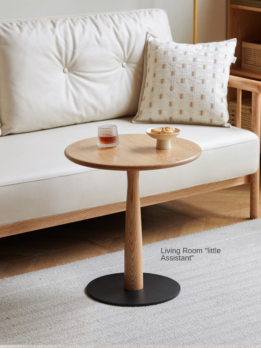 Oak, Black Walnut, Cherry, Beech Solid Wood Round Side Table Modern