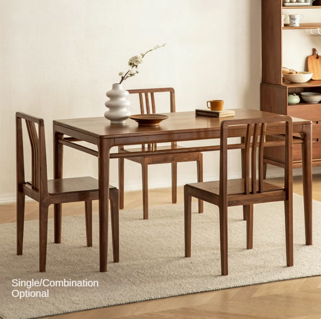 Black Walnut Solid Wood Rectangular Dining Table