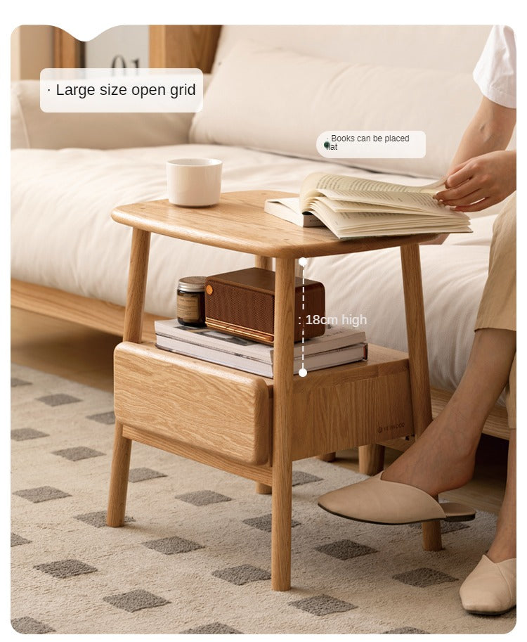 Oak, Beech Solid Wood Nightstand