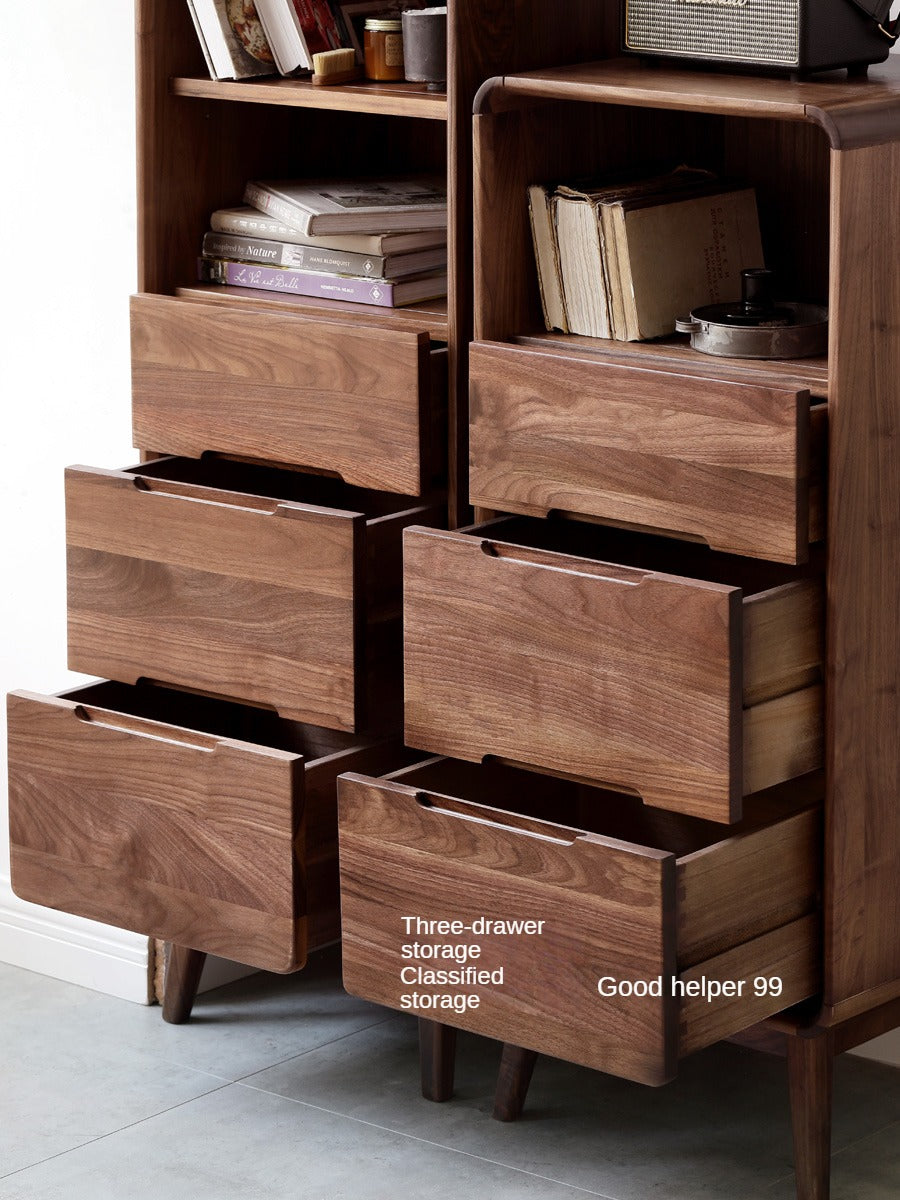 Black Walnut Solid Wood Side Cabinet
