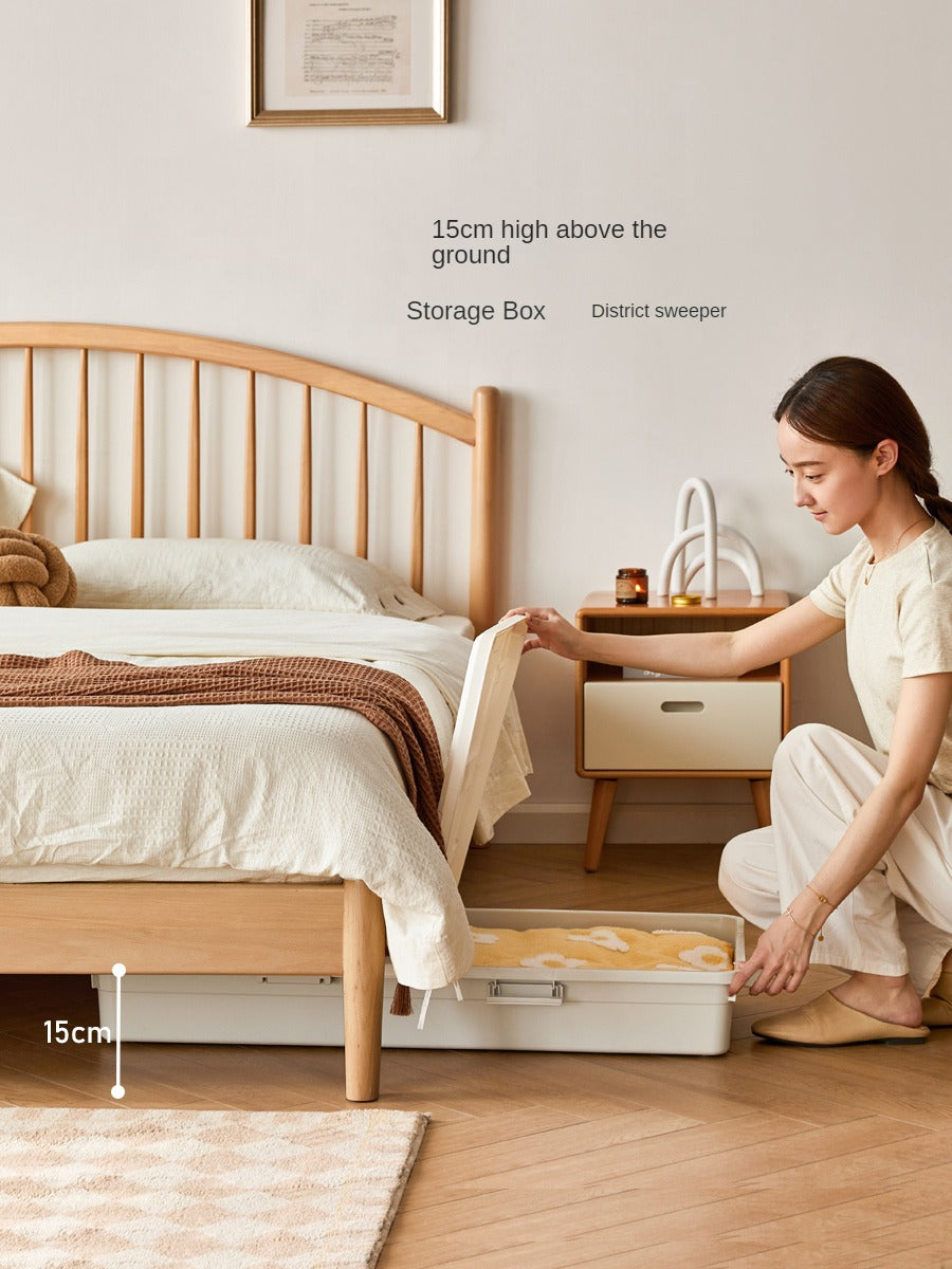European Beech, Poplar Solid Wood Bed