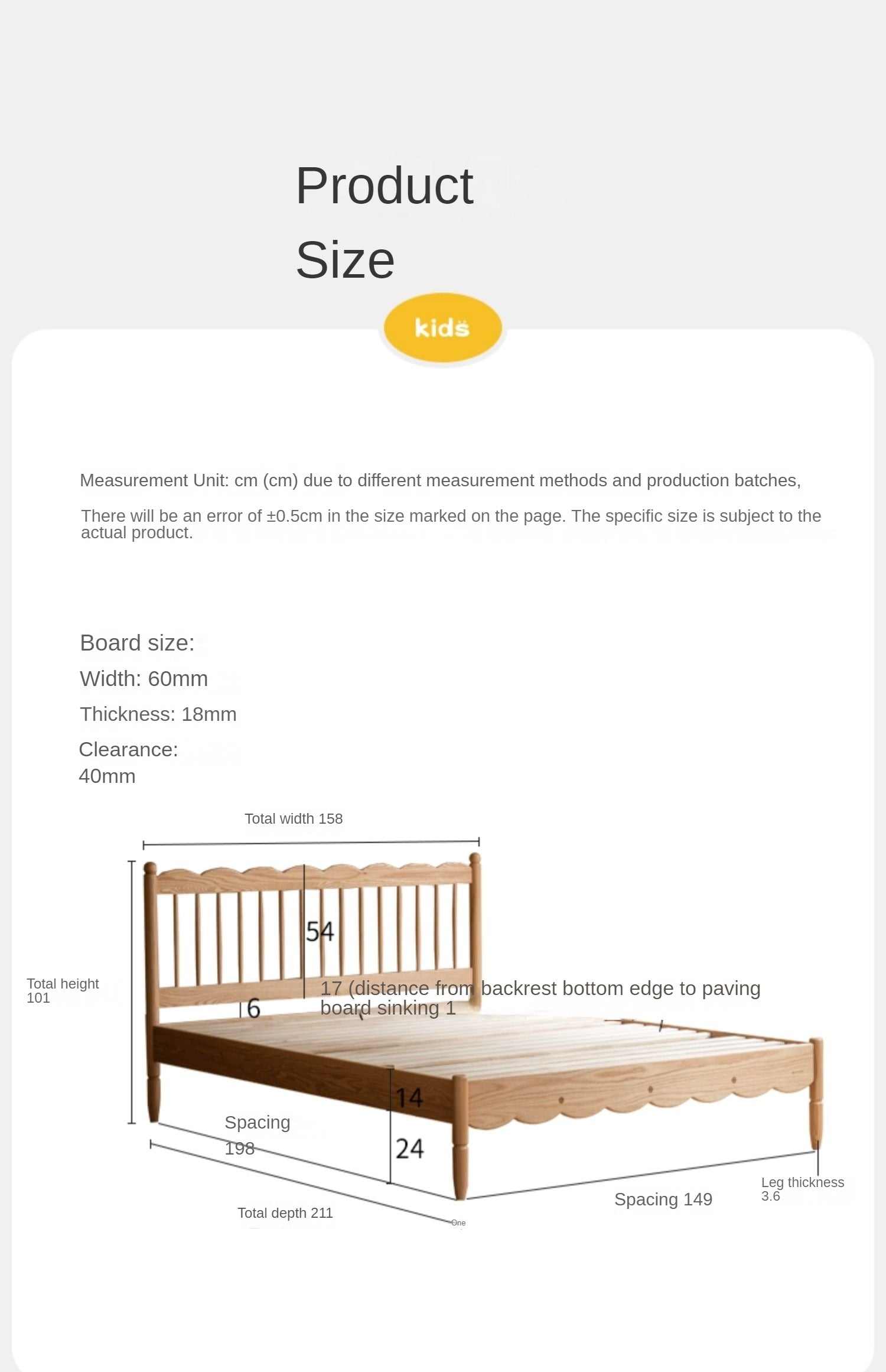Oak solid wood children's bed<
