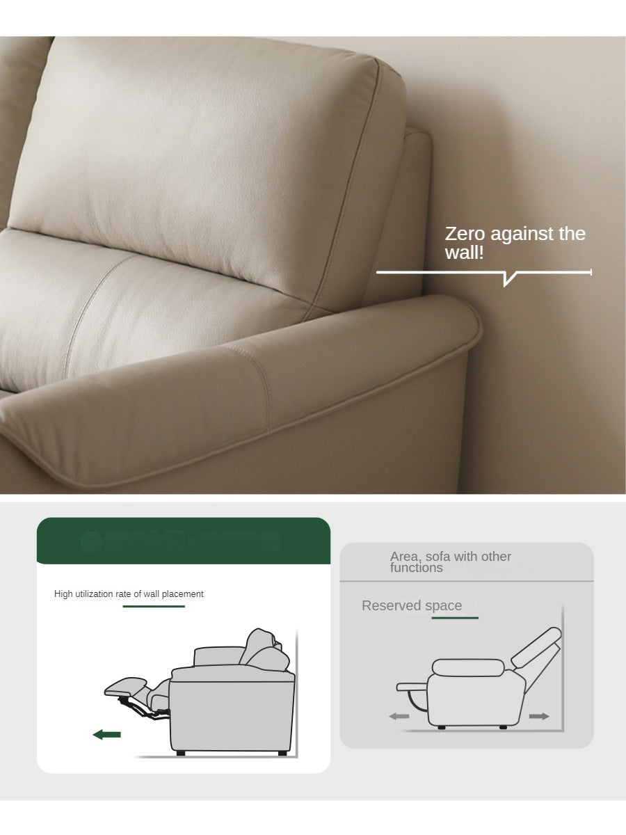 Genuine Leather Zero Wall Multifunctional Electric Sofa, Top Layer Cowhide Sofa.