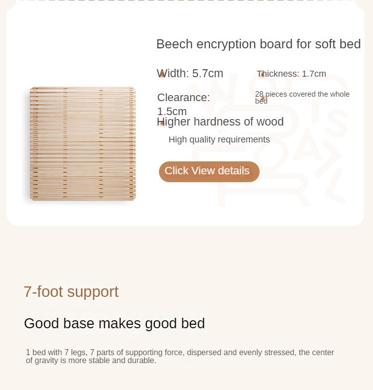 Genuine Leather, Ecological Cloud Leather Bed Cream Style Light Luxury