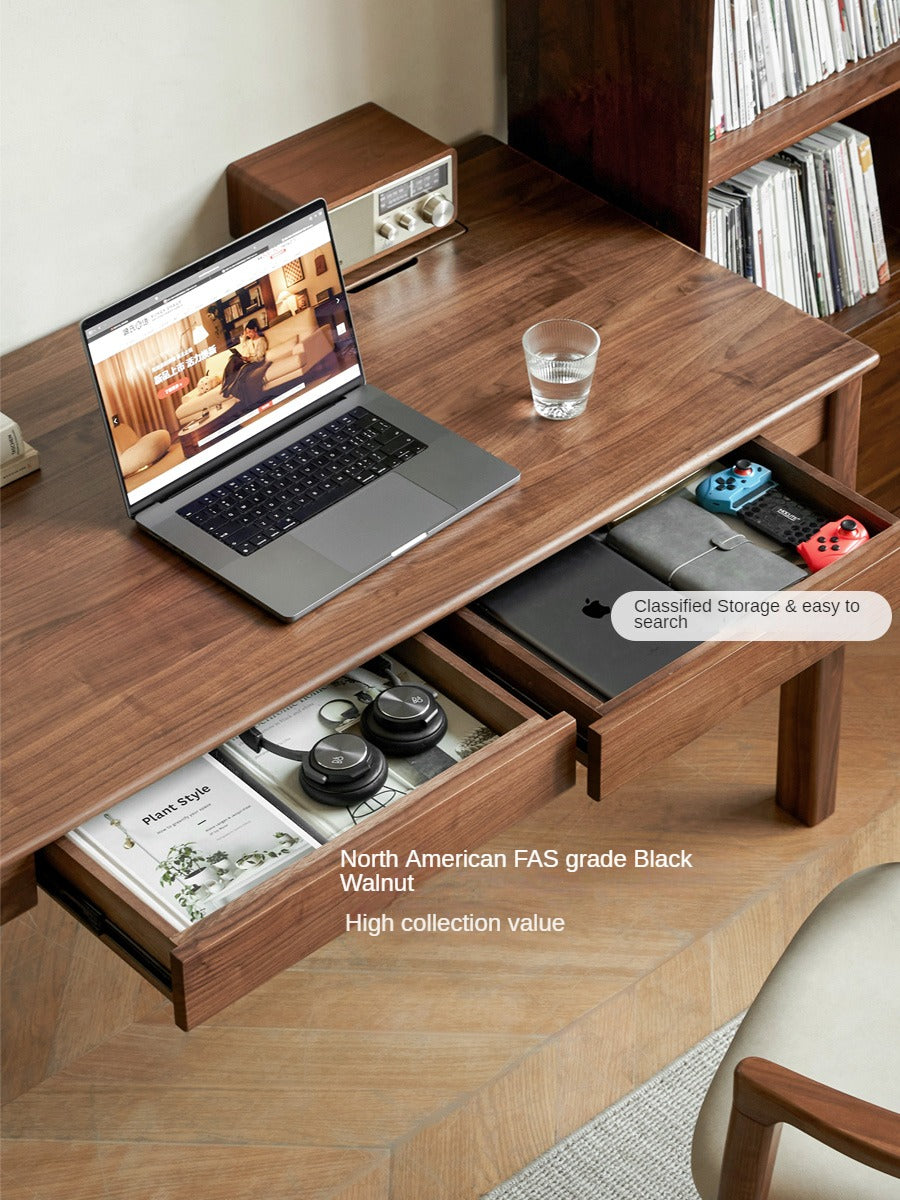 Black Walnut ,Oak, Ash, Sandalwood Solid Wood Office Desk