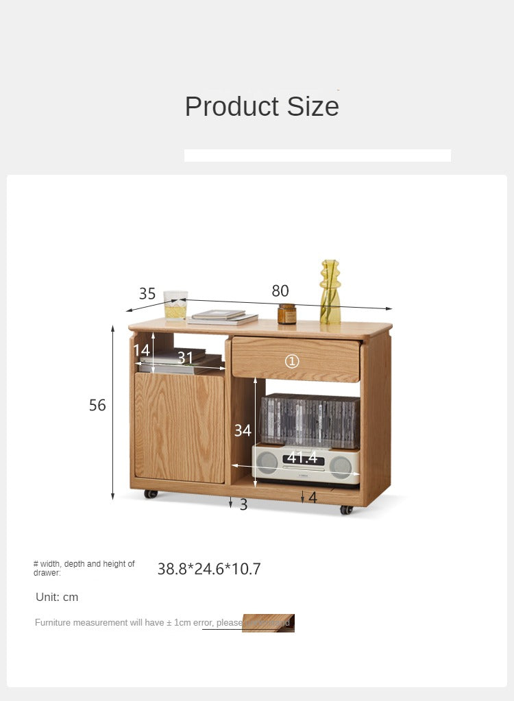 Black Walnut, Oak, Ash Solid Wood Side Cabinet
