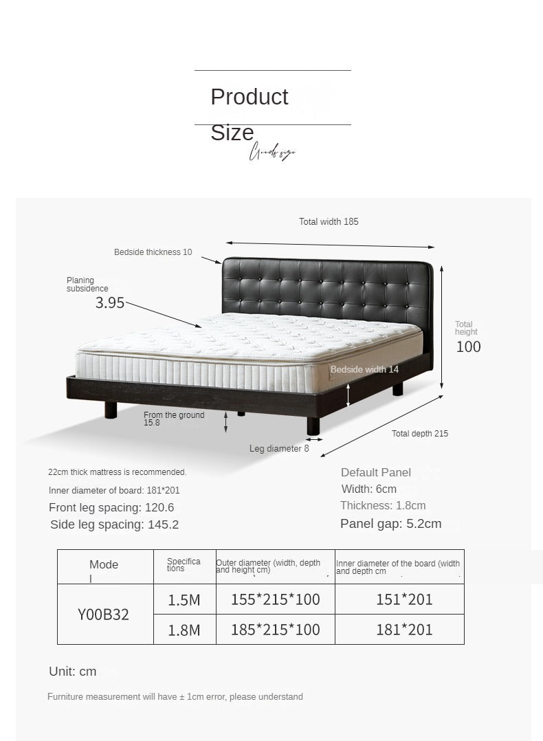 Black High-end Leather Suspension Bed
