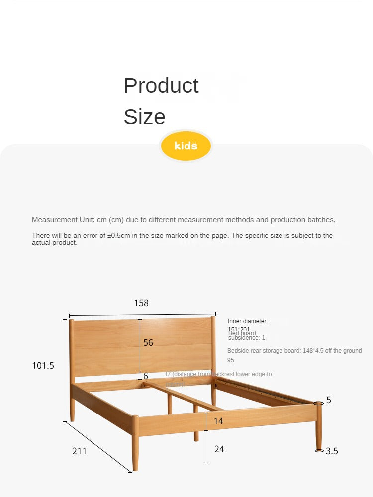 Beech solid wood Bed simple boys and girls<