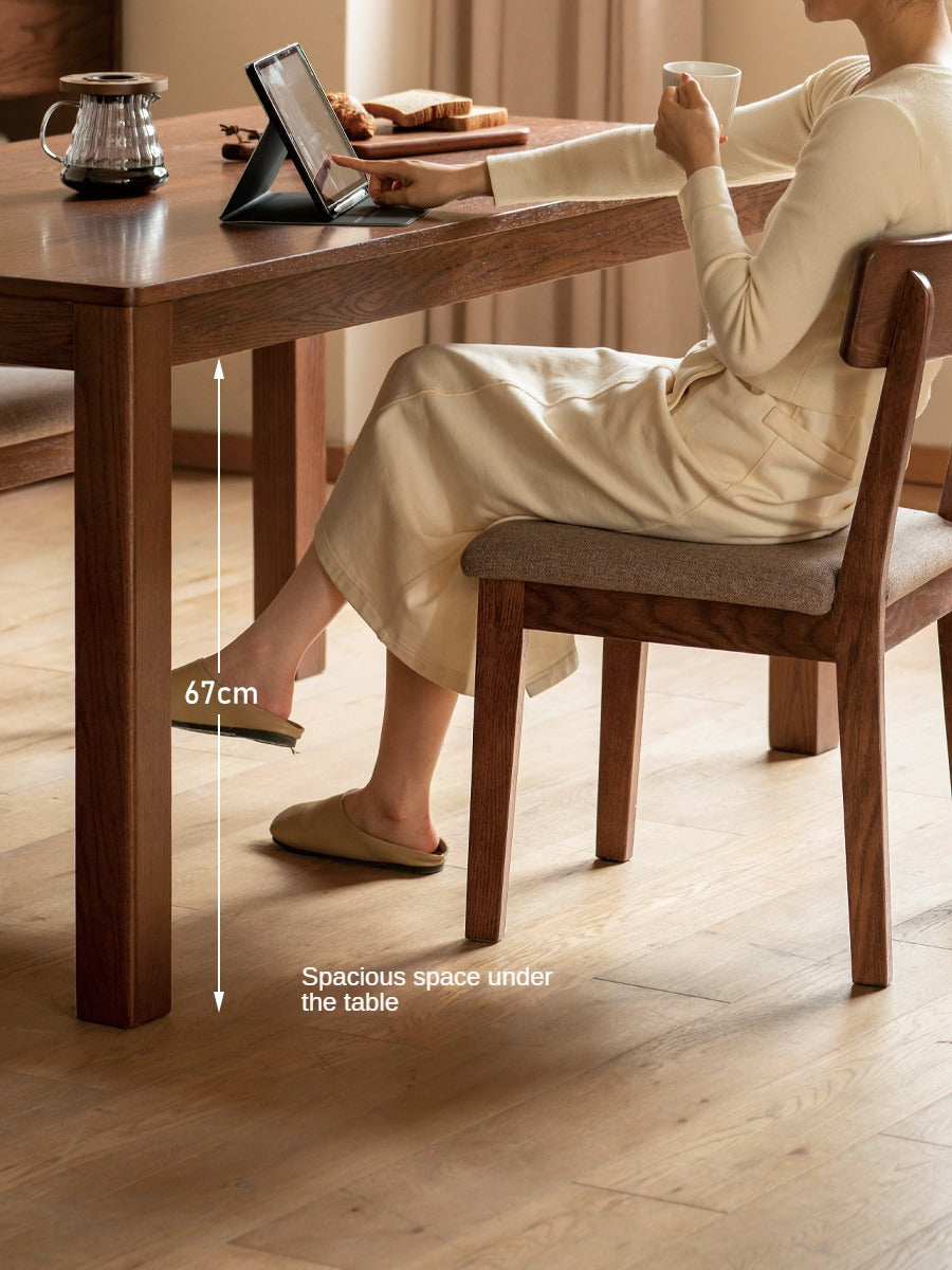 Oak Solid Wood, Solid Rubberwood Nordic Dining Table