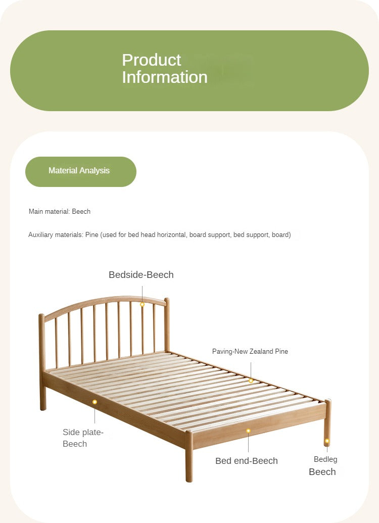 Beech Solid Wood Children's Bed<