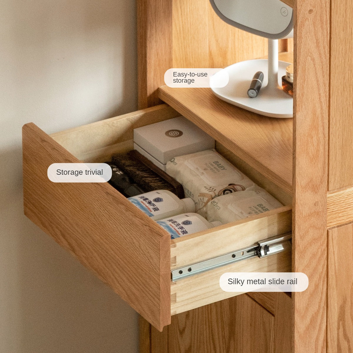 Oak Solid Wood Clothes Hangers Racks, Shoe Cabinets