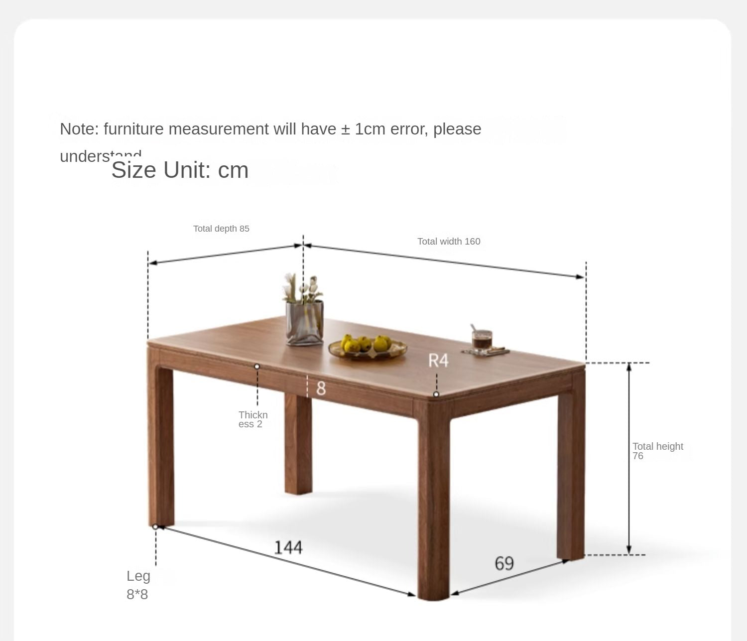 Black Walnut, Ash, Red Oak, Sandalwood Solid Wood Large Dining Table