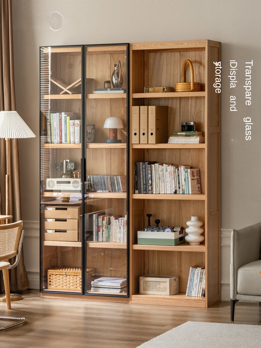 Ash Solid Wood Combination Bookcase Bookshelf