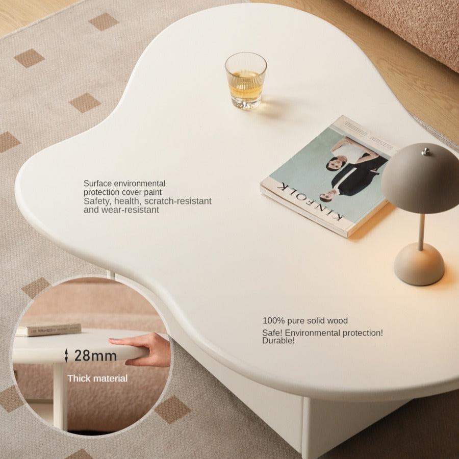 Poplar Solid Wood Cloud Cream Style Coffee Table