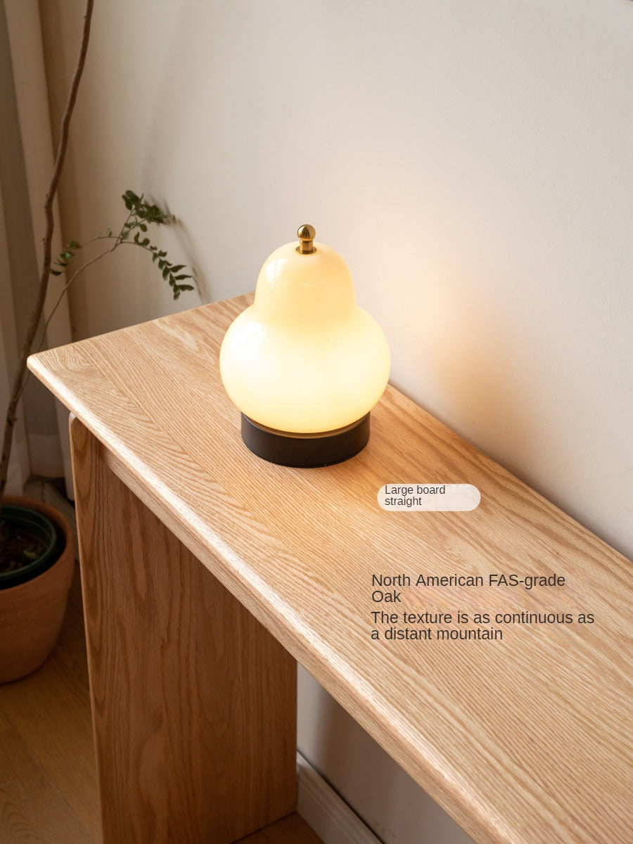 Oak Solid Wood, Solid Rubberwood Entrance Corridor Wall Strip Case Ultra-Narrow Table