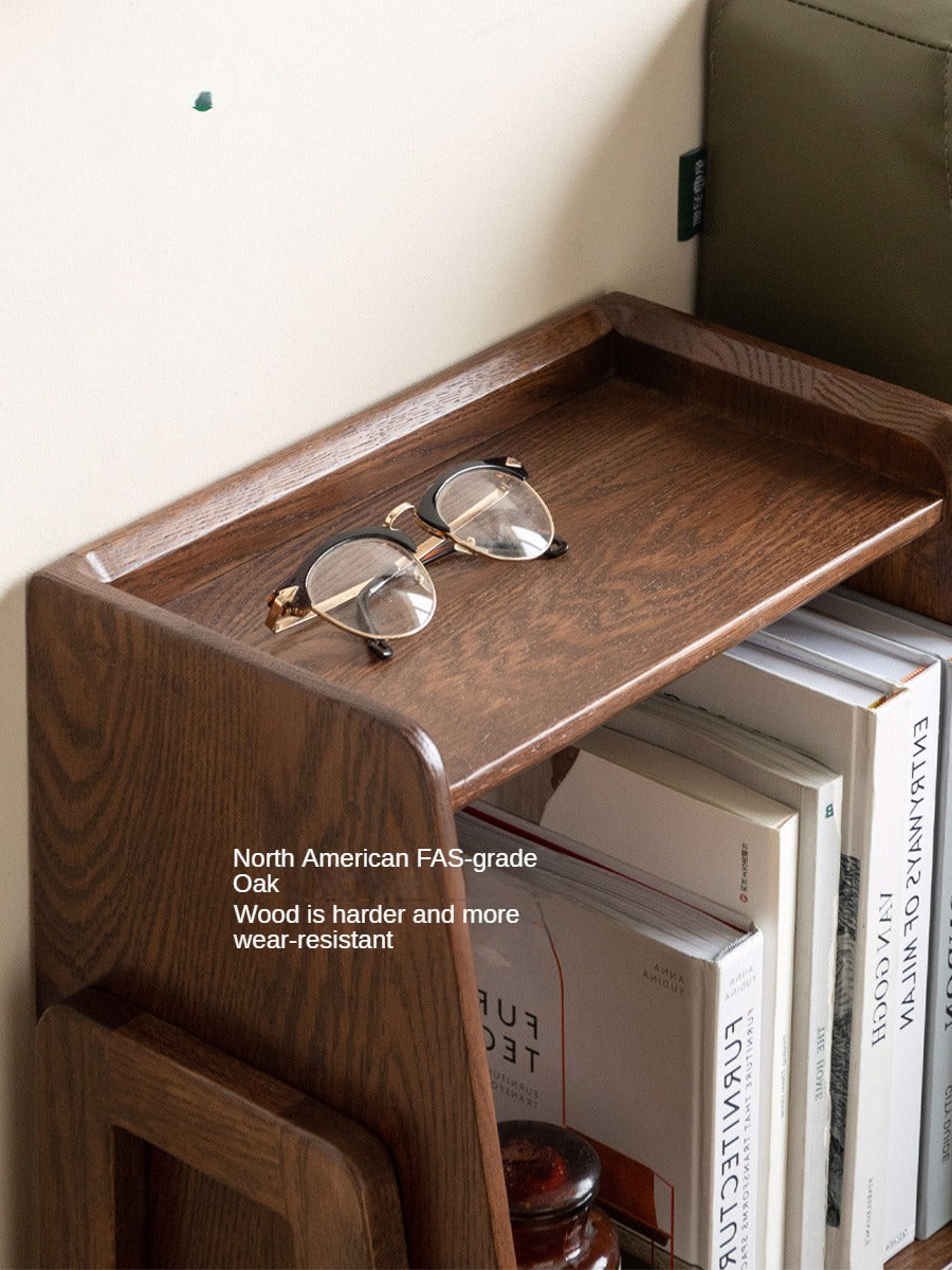 Oak Solid Wood Rack Nordic Side Cabinet.