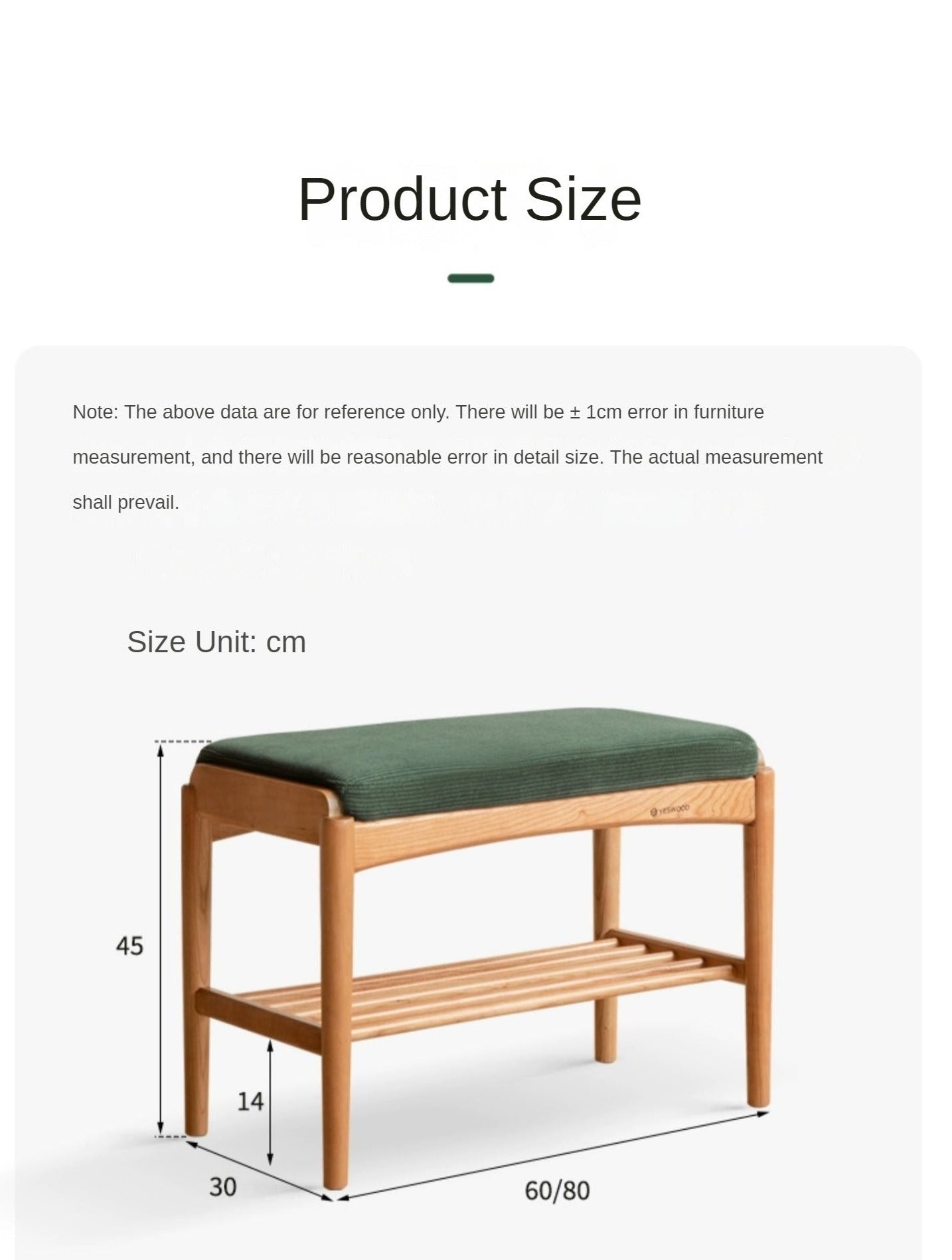 Cherry Solid Wood Shoe Storage Bench