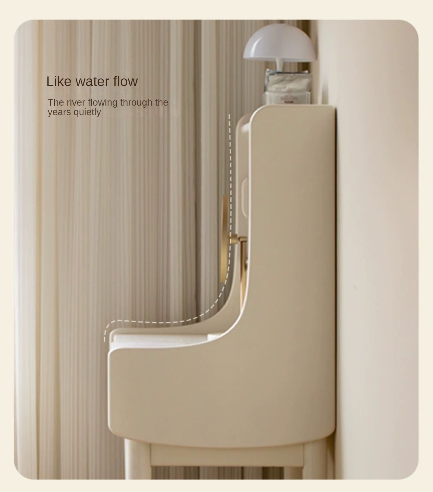 Ash Solid Wood Cream Style Vanity Table.