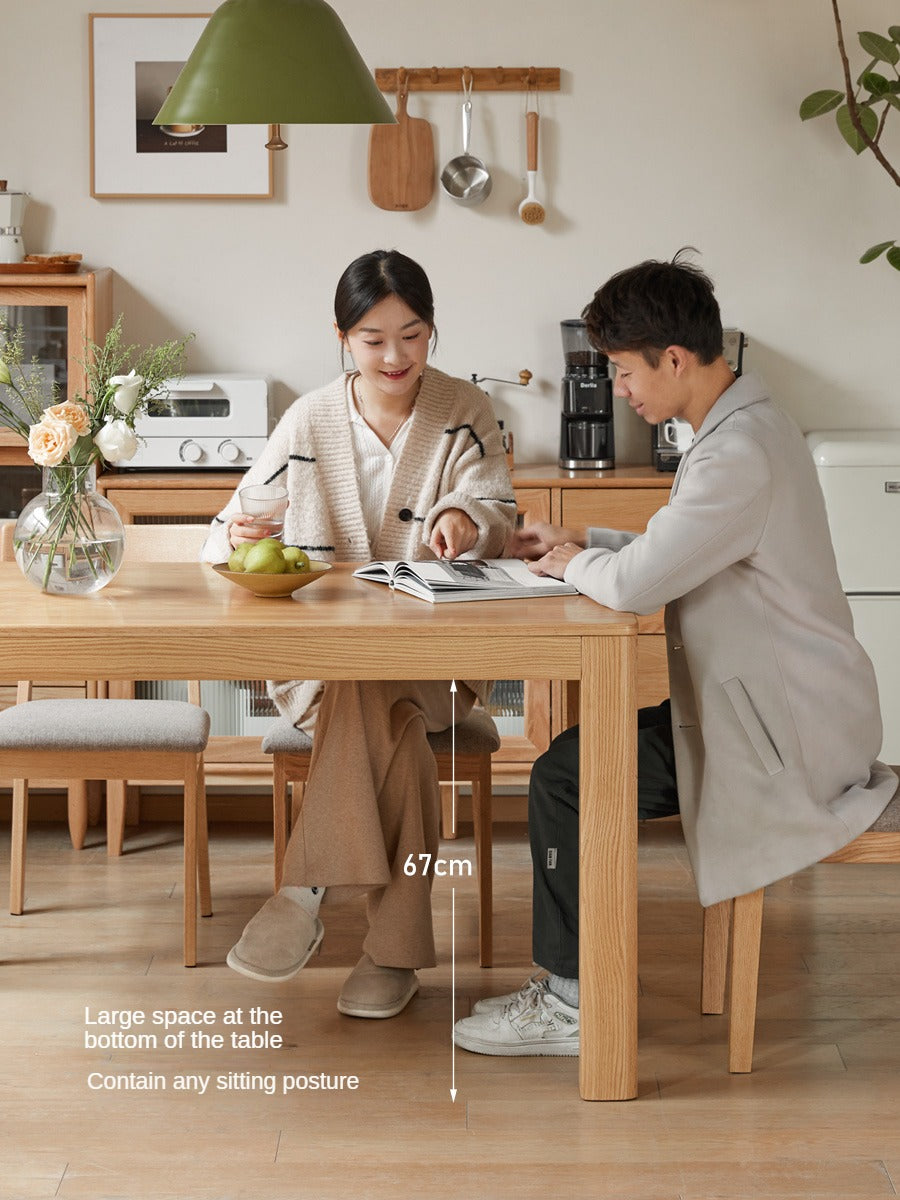 Oak, Red Oak Solid Wood Rectangular Dining Table