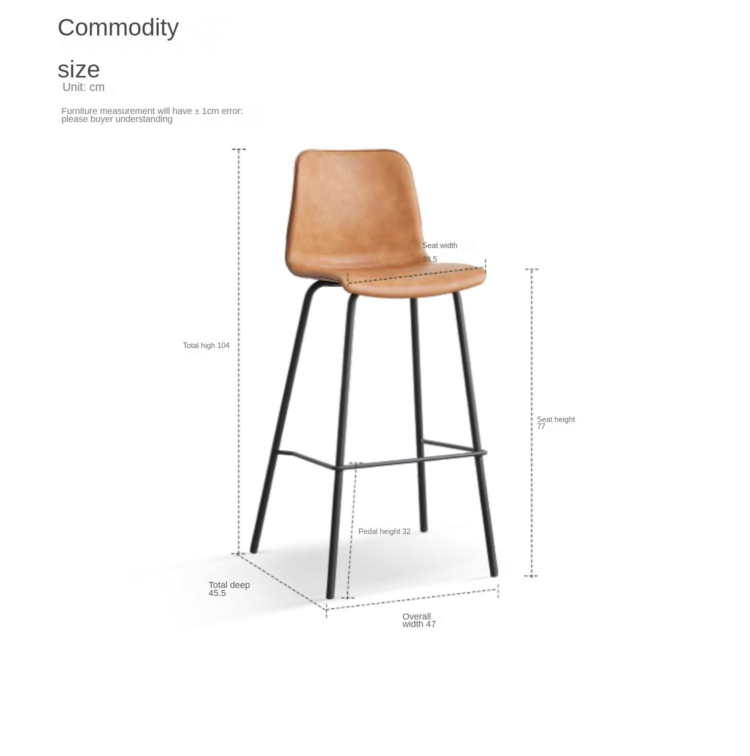 Saddle Leather Iron Bar Chair