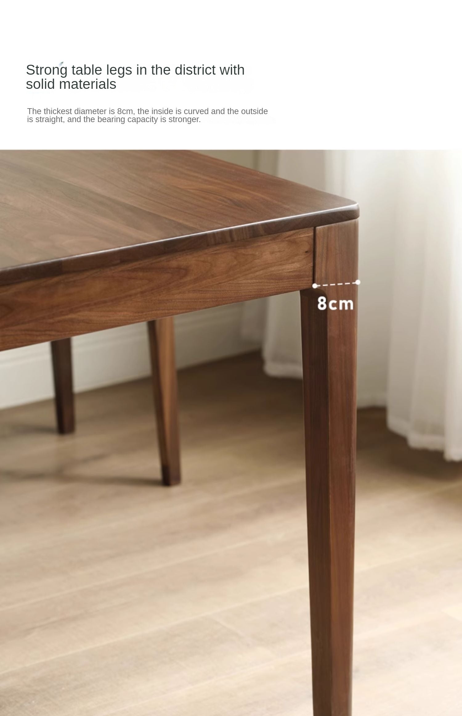 Black Walnut, Sandalwood Solid Wood Rectangular Dining Table