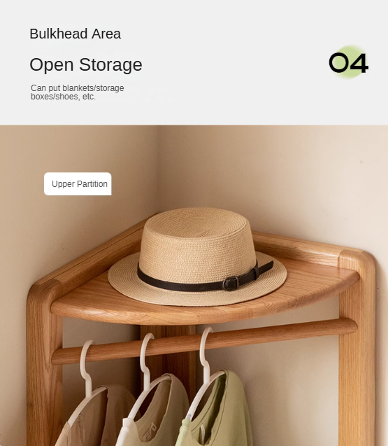 Oak Solid Wood Corner Hanger Rack