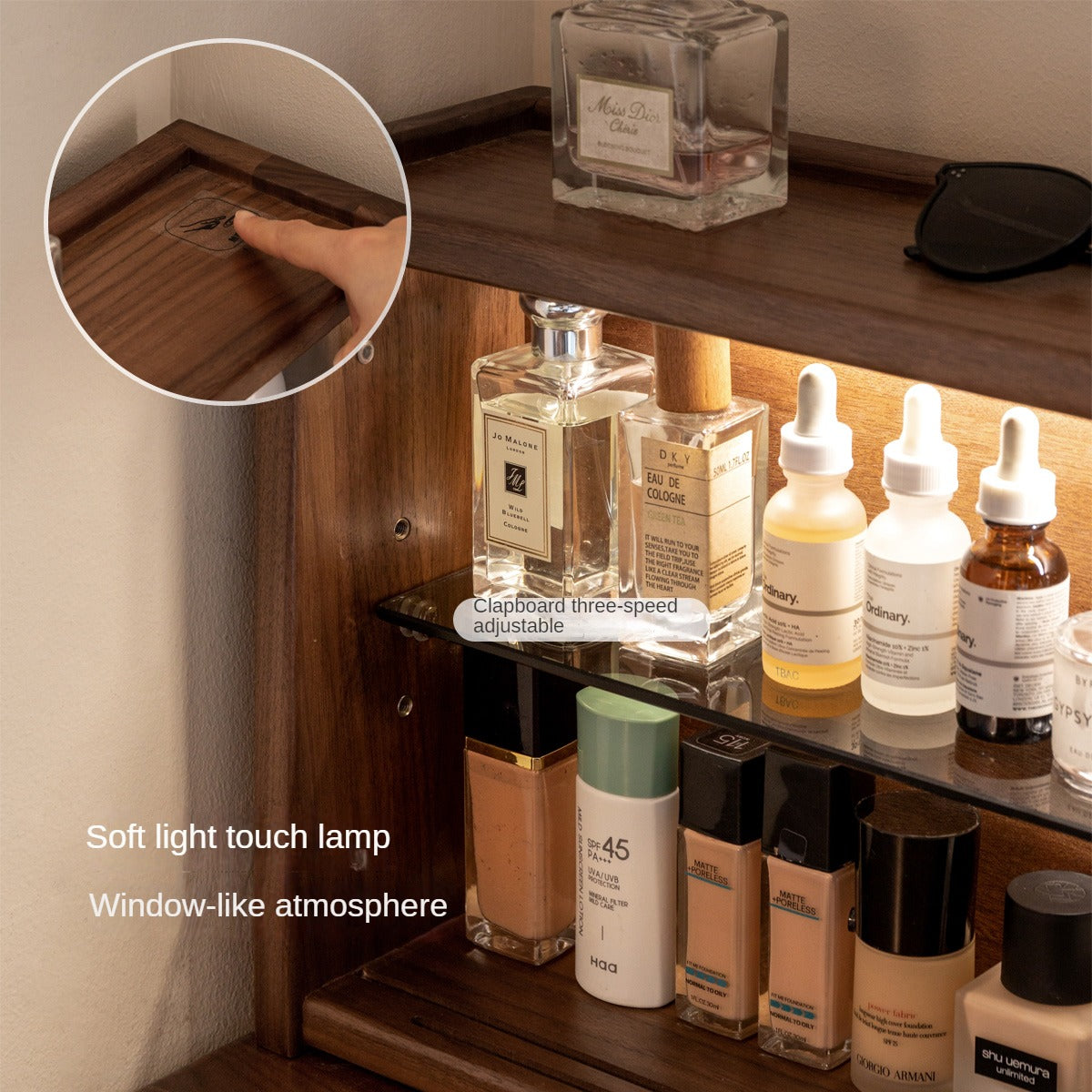 Black Walnut, Walnut Tree Solid Wood Retractable Dressing Table.