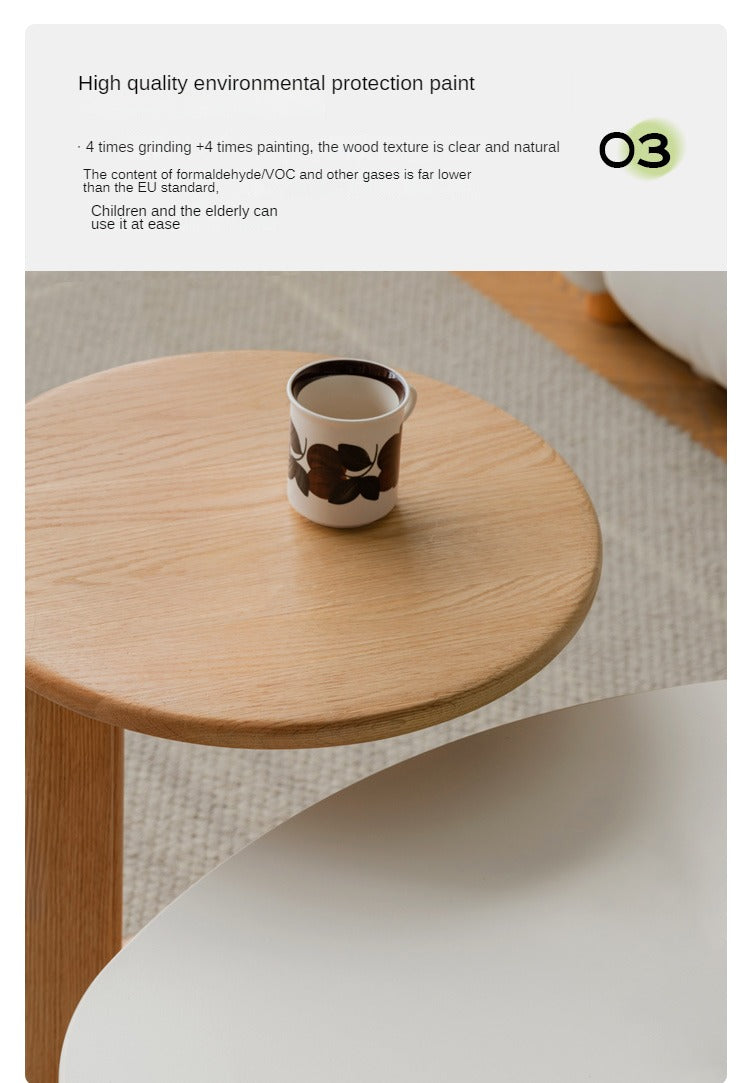 Oak Solid Wood Slate Coffee Table Modern Log Coffee Table