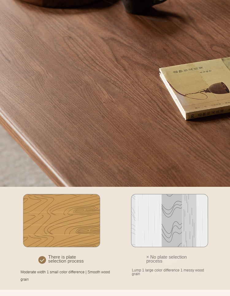 Ash, Black Walnut Solid Wood Double-Layer Coffee Table