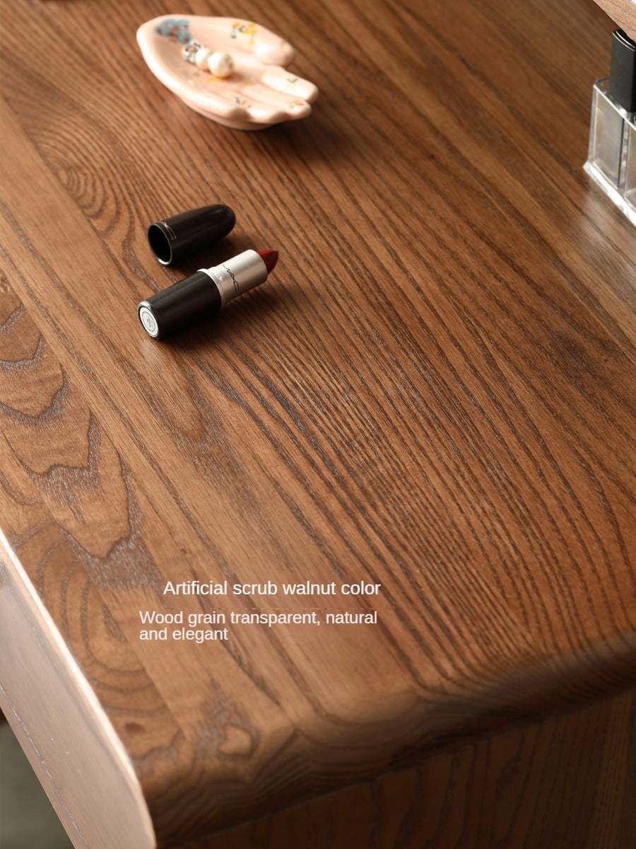 Ash Solid Wood Walnut Color Dressing Table.