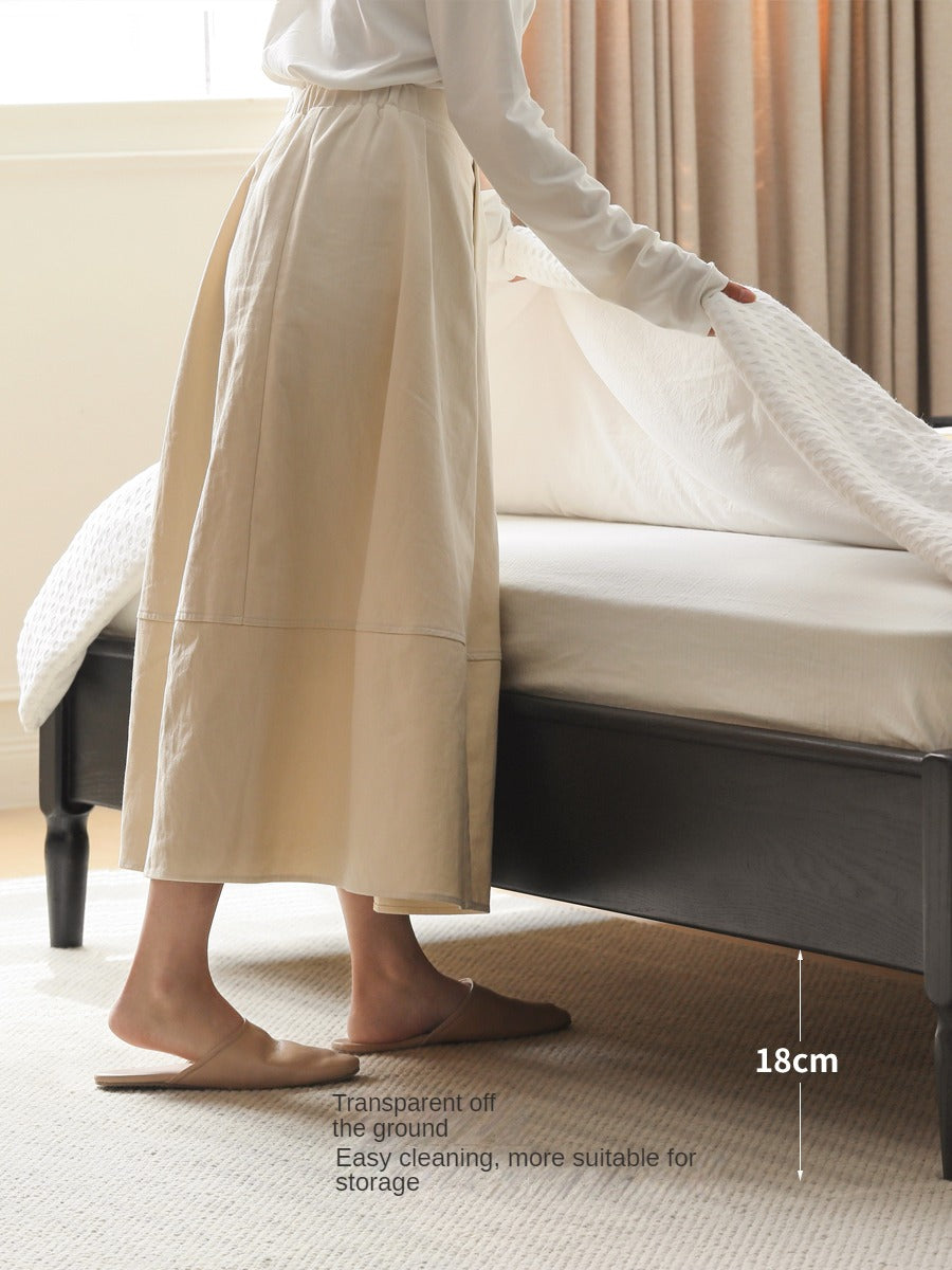 Oak Solid Wood Technology Cloth American Soft Back Bed