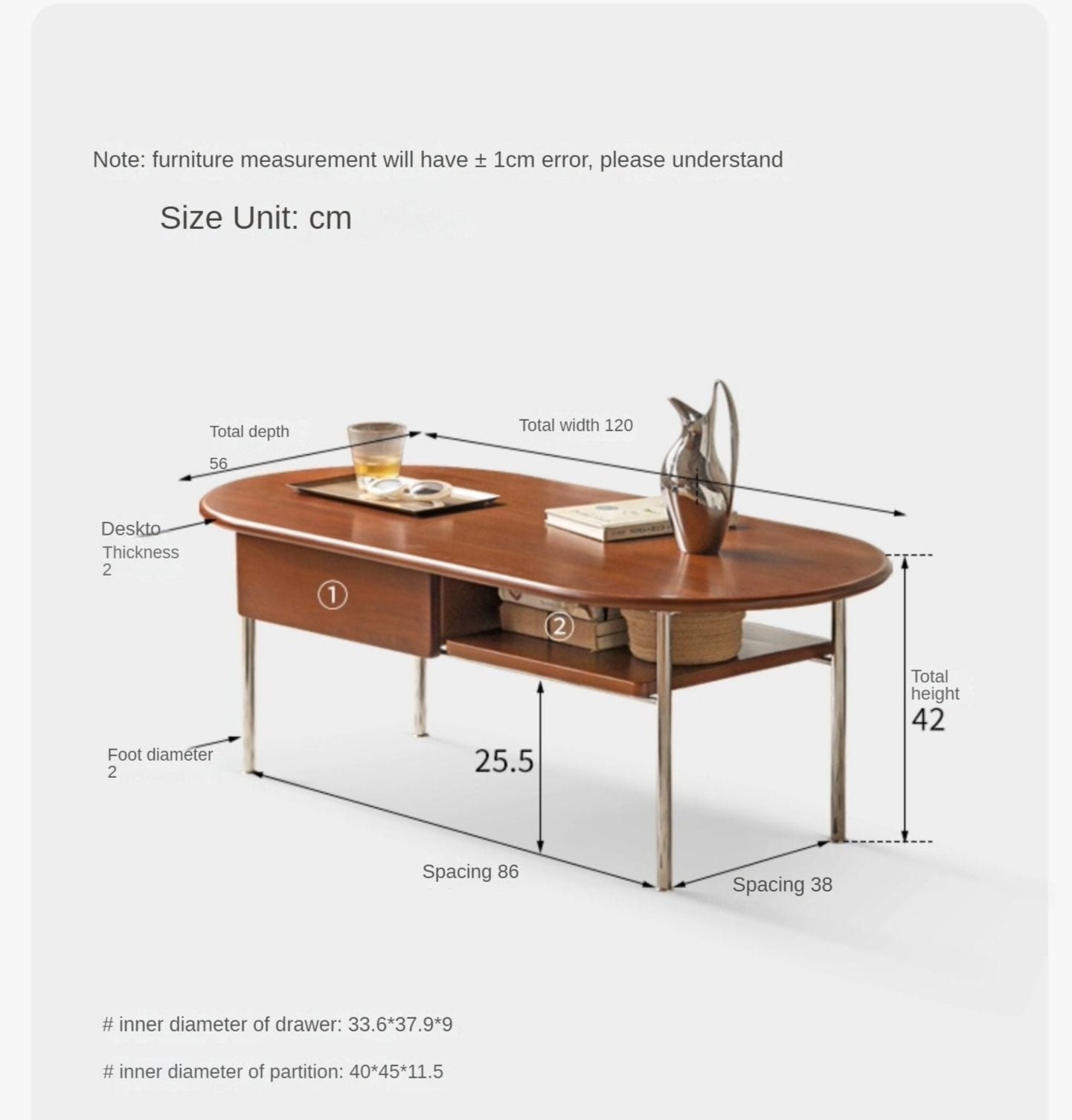 Poplar Solid Wood French Retro Small Storage Coffee Table