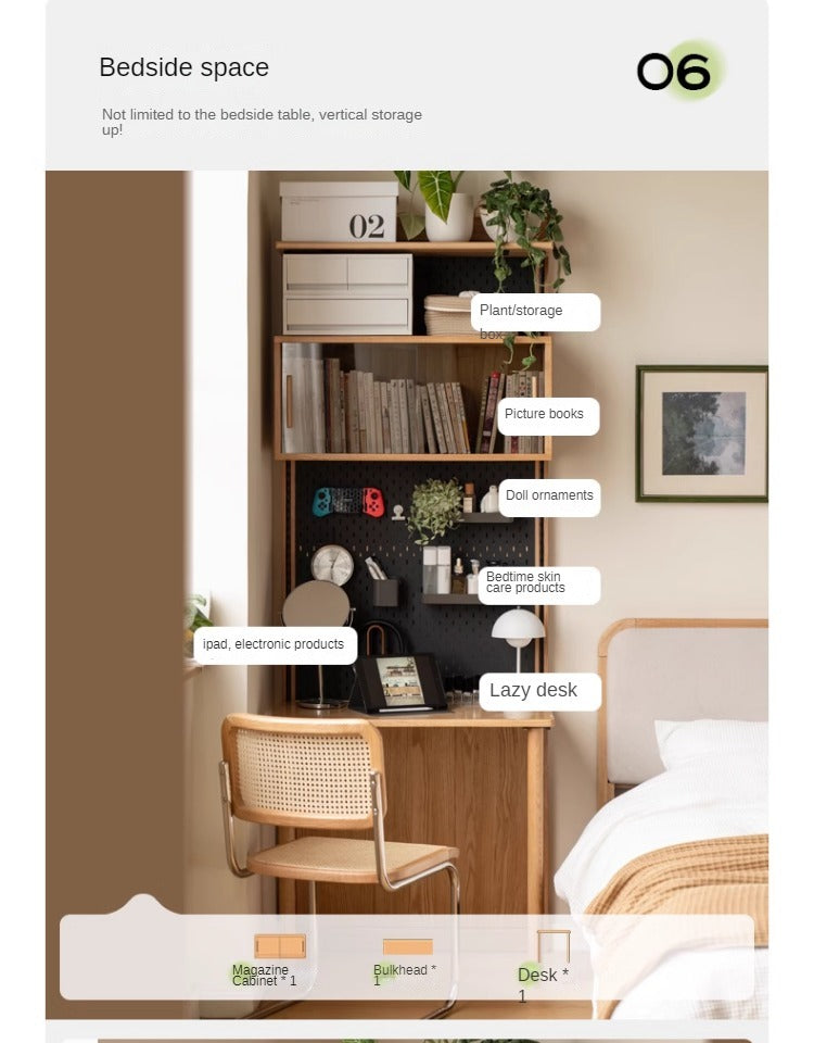 Oak Solid Wood Wall Hanging System, Storage Rack Combination