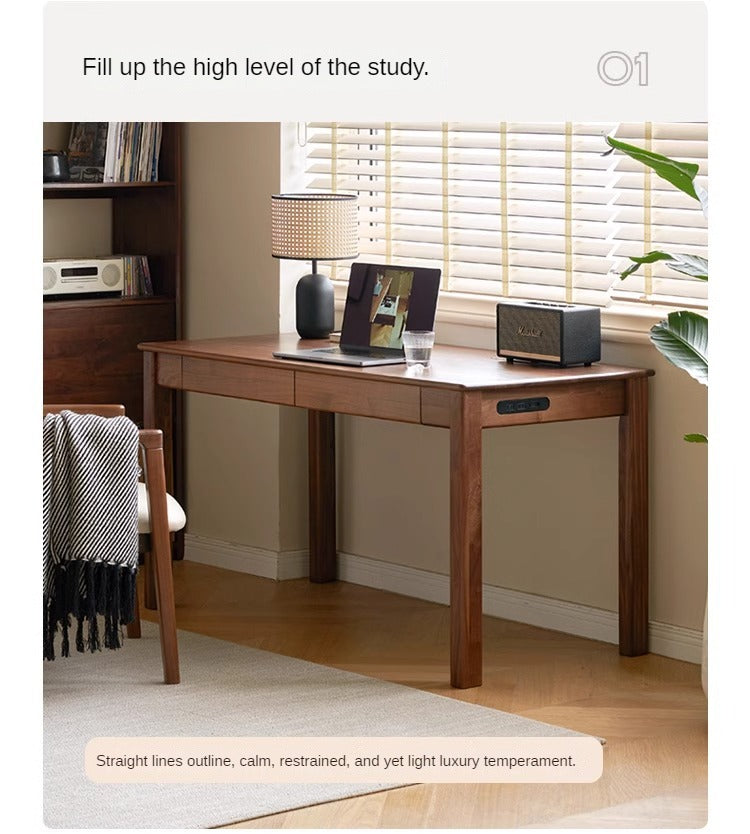 Black Walnut, Ash, Oak Solid Wood Modern Writing Desk