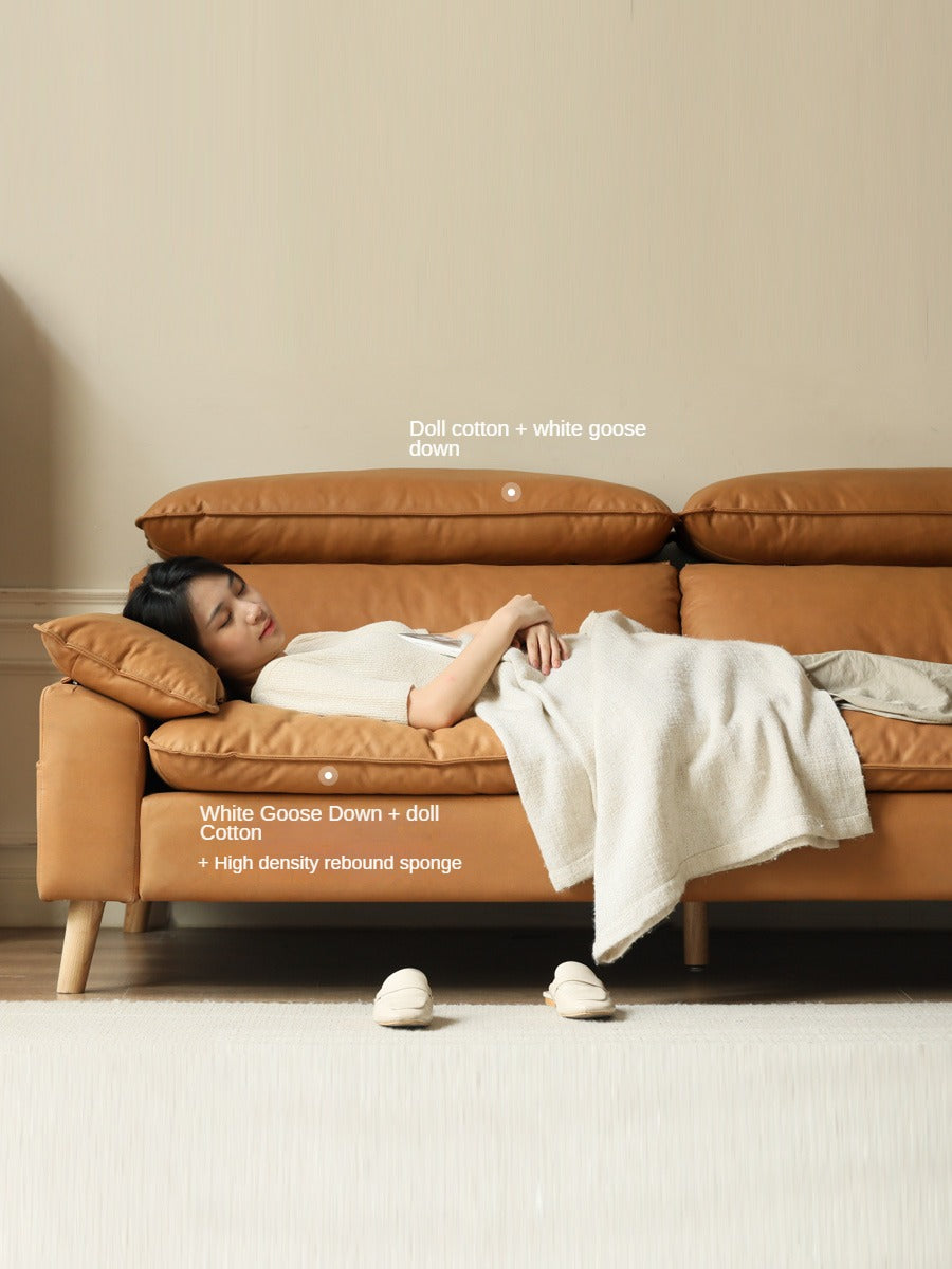 Technology Fabric Sofa with Adjustable Headrest.