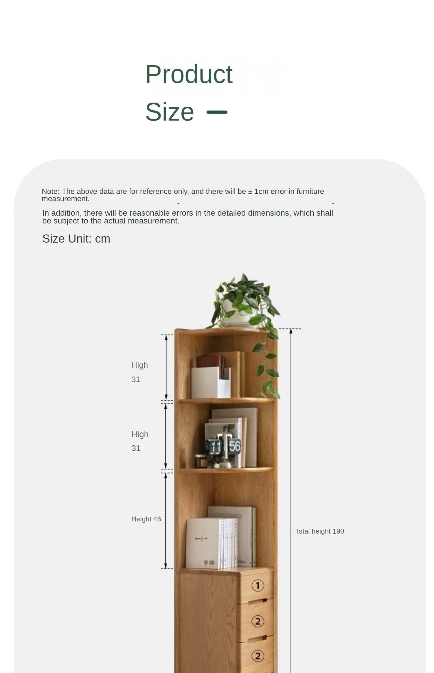 Corner cabinet floor-to-ceiling bookcase Oak solid wood"