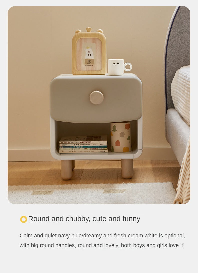 Rubberwood Solid Wood Children's Modern Nightstand