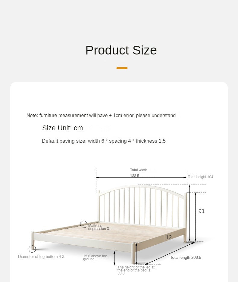 Beech, Poplar Solid Wood Bed