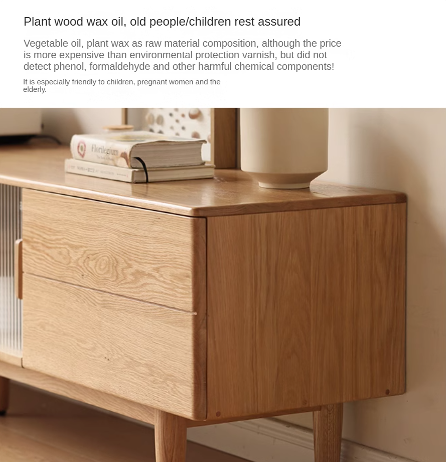 Ash, Oak Solid Wood TV Cabinet Modern.