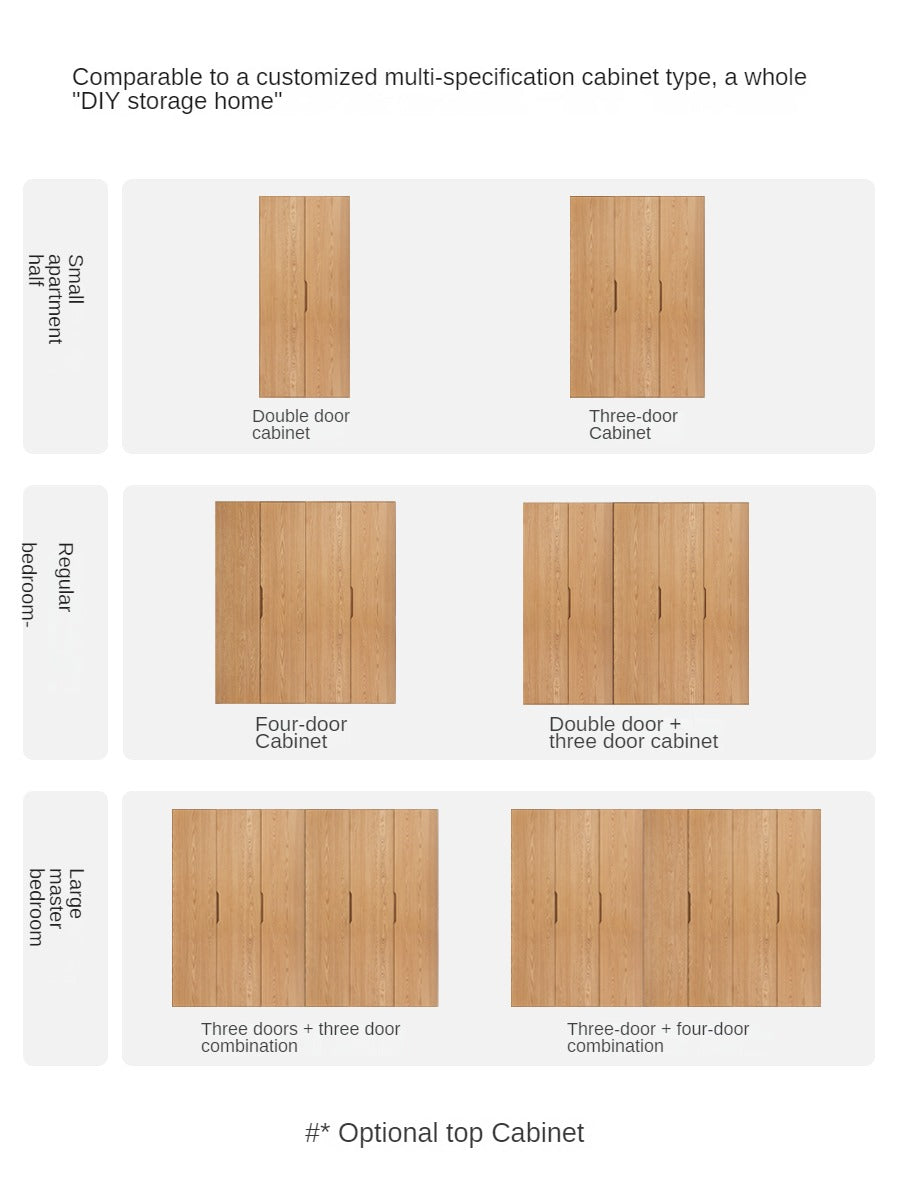 Oak Solid Wood Nordic Wardrobe.