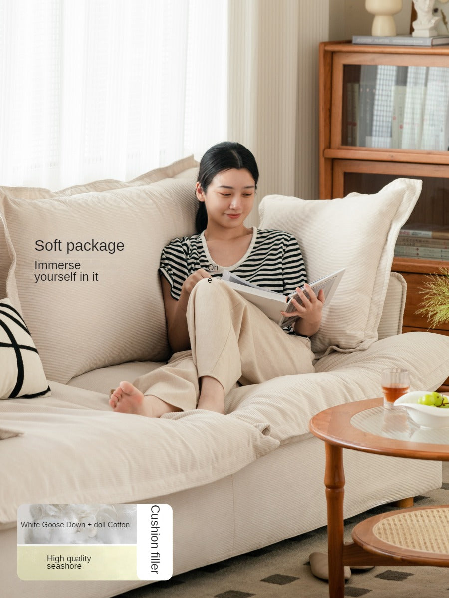 Fabric Down Modern Three-seat Sofa.
