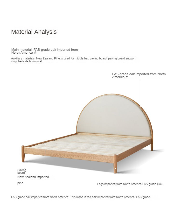 Oak Solid Wood Sunrise Bed Technology Cloth