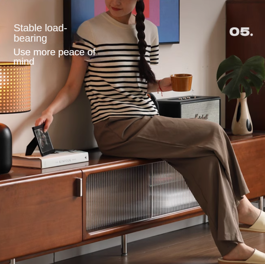 Poplar Solid Wood Retro High Locker TV Cabinet.