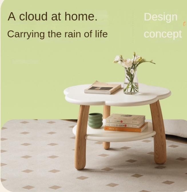 Poplar Solid Wood Cream Style Creative Coffee Table