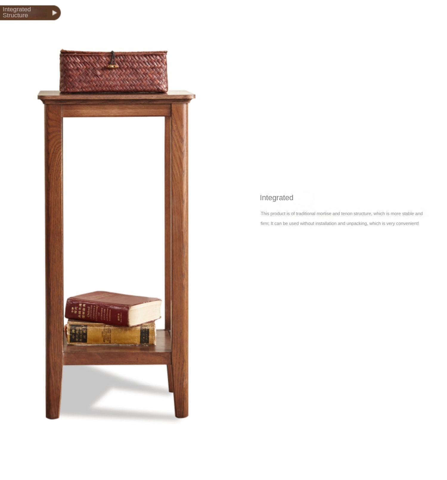 Oak Solid Wood Walnut Color Flower Rack