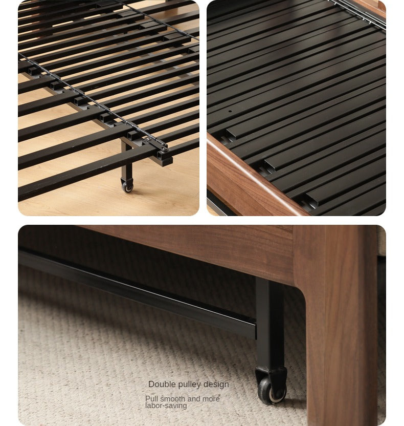 Black Walnut, Solid Sandalwood Folding Sofa Bed.