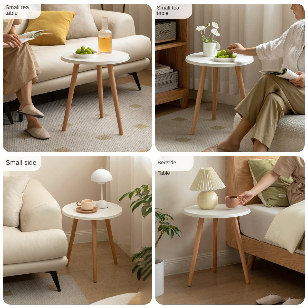 Ash Solid Wood Small Round Table