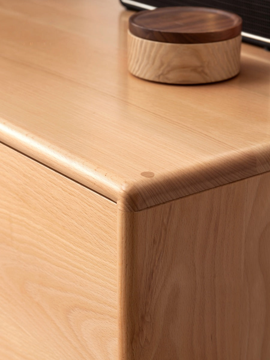 Beech Solid Wood Floor TV Cabinet.