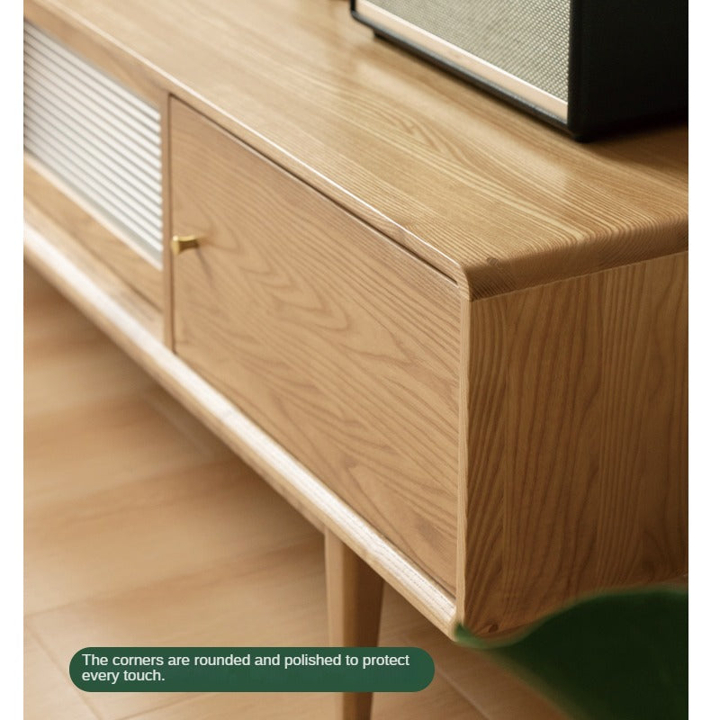 Ash Solid Wood Modern Locker Floor TV Cabinet.