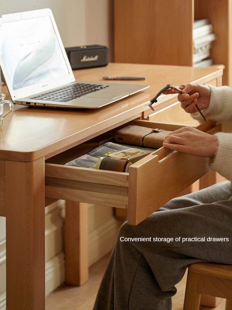 Beech Solid Wood Study Computer Office Desk